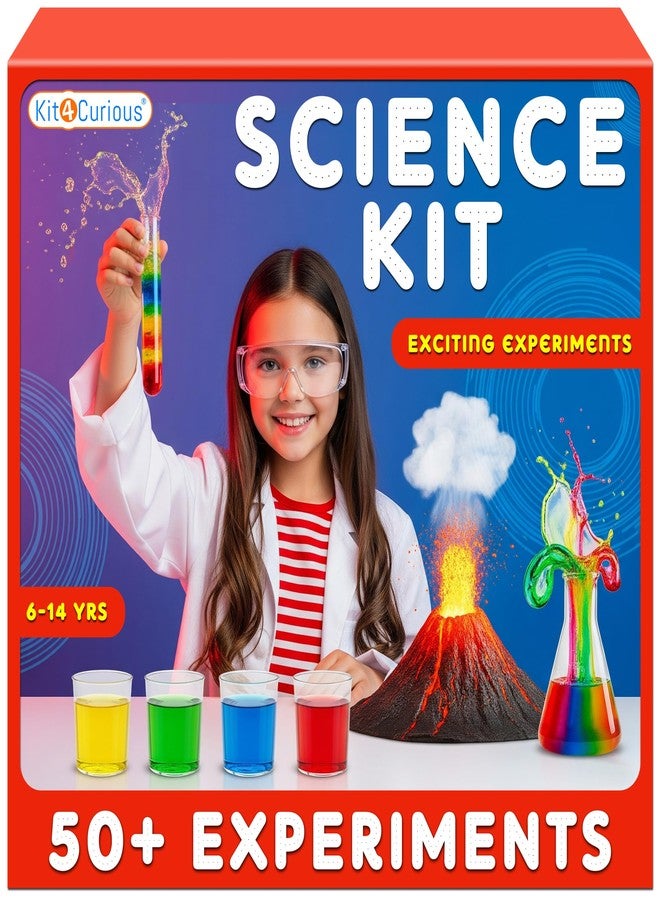 كيت 4 كيوريس مجموعة تجارب علمية من Kit4Curious® | تفاعلات كيميائية + مشاريع فيزيائية | مجموعة تعليمية STEM | أفكار هدايا عيد ميلاد للأطفال من عمر 6 إلى 14 سنة - Image 1